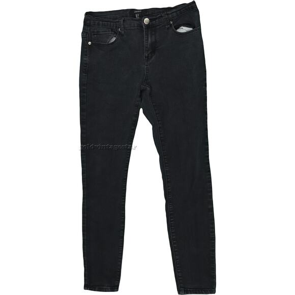 FOREVER 21 High Waisted High Rise Black Denim Jeans Waist 27 - Picture 1 of 4